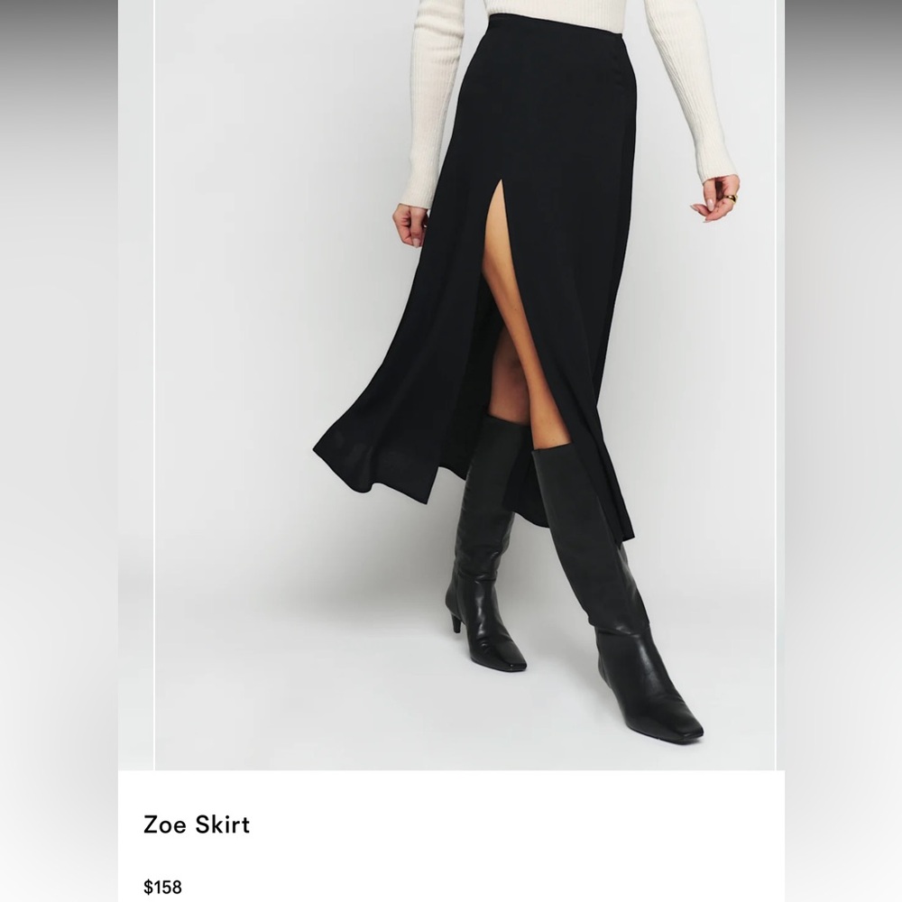 Reformation Black and Tan Floral Skirt